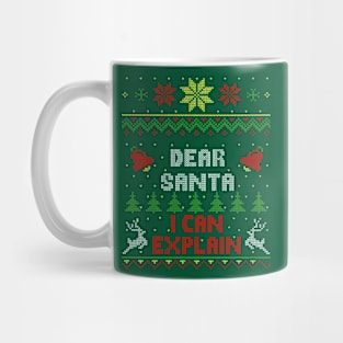 Dear Santa I Can Explain Ugly Christmas Sweater Style Mug